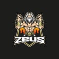 Zeus mascot logo design vector with modern illustration concept style for badge, emblem and t shirt printing. zeus illustration Royalty Free Stock Photo