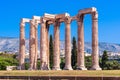 Zeus temple, majestic Ancient Greek ruins in Athens, Greece Royalty Free Stock Photo