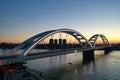 Zezelj Bridge over the Danube River in Novi Sad, Serbia Royalty Free Stock Photo