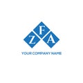 ZFA letter logo design on WHITE background. ZFA creative initials letter logo concept. ZFA letter design Royalty Free Stock Photo