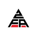 ZFA triangle letter logo design with triangle shape. ZFA triangle logo design monogram. ZFA triangle vector logo template with red Royalty Free Stock Photo