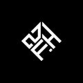 ZFH letter logo design on black background. ZFH creative initials letter logo concept. ZFH letter design Royalty Free Stock Photo