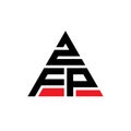 ZFP triangle letter logo design with triangle shape. ZFP triangle logo design monogram. ZFP triangle vector logo template with red Royalty Free Stock Photo