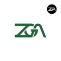 ZGA Logo Letter Monogram Design Royalty Free Stock Photo