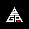 ZGA triangle letter logo design with triangle shape. ZGA triangle logo design monogram. ZGA triangle vector logo template with red Royalty Free Stock Photo