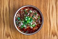 ZhaJiang Mian noodles with pork chinese dish with spicy sauce Royalty Free Stock Photo