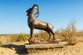 Statue of a mountain sheep, argali, in the steppes of Kazakhstan