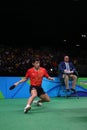 Zhang Jike playing table tennis at the Olympic Games in Rio 2016. Royalty Free Stock Photo