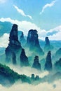 Zhangjiajie Avatar Mountains located in china, Hunan