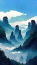 Zhangjiajie Avatar Mountains located in china, Hunan