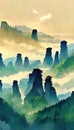 Zhangjiajie Avatar Mountains located in china, Hunan