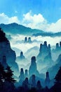 Zhangjiajie Avatar Mountains located in china, Hunan