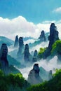 Zhangjiajie Avatar Mountains located in china, Hunan