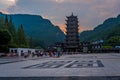 Pagoda at Wulingyuan entrance to the Zhangjiajie national park