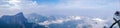 Panorama Photo of Unacquainted Tourists on Glass Cliff walk in tianmen mountain at Zhangjiajie city china