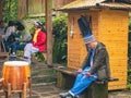 Unacquainted traditional people on tianmen mountain at Zhangjiajie city china.