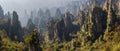 Zhangjiajie National Forest Park. Gigantic pillar mountains rising from the canyon. Tianzi Mountain.Hunan province