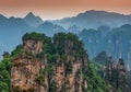 Zhangjiajie National park at sunset, Wulingyuan, Hunan, China Royalty Free Stock Photo