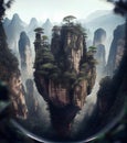 Zhangjiajie National Park in China Stunning Landscape AI Generative