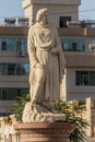ZHANGYE, CHINA - AUGUST 23, 2018: Marco Polo statue in Zhangye, Gansu Province, Chi Royalty Free Stock Photo