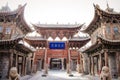 ZHANGYE, CHINA - MARCH 8 2016: The Giant Buddha Temple. The national AAAA tourist scenic spot in Zhangye, Gansu, China. Royalty Free Stock Photo