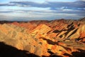 Zhangye Danxia landform before sunset Royalty Free Stock Photo