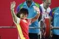 Zhe Cui of China celebrates after win gold medal in Asian Para Games 2018