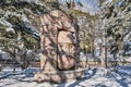 Zheleznovodsk, Russia. Stone sculpture sundial Zodiac signs, the egg of desires Royalty Free Stock Photo