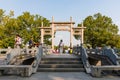 Archway facing Jinshan Lake in historic Buddhist Jinshan Temple