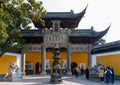 Entrance archway or Shanmen of historic Buddhist Jinshan Temple
