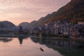 Zhenyuan old town sunset scene Royalty Free Stock Photo