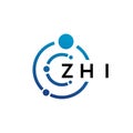 ZHI letter technology logo design on white background. ZHI creative initials letter IT logo concept. ZHI letter design