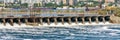 Zhigulevskaya hydroelectric station on the Volga River during the spring