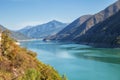 Zhinvali Reservoir on Aragvi River Royalty Free Stock Photo