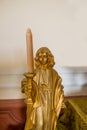 Jesus Christ`s figurine in historical museum in Zhlobin, Belarus