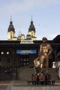 Zhmerinka, Ukraine - November 10, 2019. Monument to Ostap Bender - the hero from the book