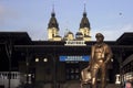 Zhmerinka, Ukraine - November 10, 2019. Monument to Ostap Bender - the hero from the book