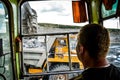 Zhodzina, Belarus - August 16, 2013: Granite mining in Quarry Trucks quarry of BelAZ producer