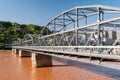 The Zhongshan Bridge in Lanzhou (China) during a sunny afternoon Royalty Free Stock Photo