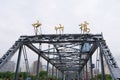 Zhongshan Bridge by the Yellow River in Lanzhou Gansu China Royalty Free Stock Photo