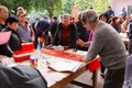 People writing Chinese new year scrolls