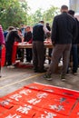 People writing Chinese new year scrolls