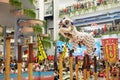 big shopping mall having Lion Dance show for the Dragon boat festival