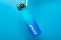 Giant size blue plastic water bottle for boy