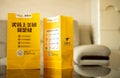 MeiTuan medicine delivery packs on a table in a living room.MeiTuan not only delivering prepared food