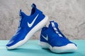 Pair of blue sporty shoes for kid