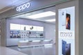 ZHONGSHAN China-April 1 2021:OPPO in a shopping mall