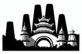 Zhongshu, Guizhou, China. Black & White City Logo. Generative AI.