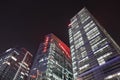 Zhonguancun office buildings at night, Beijing, China