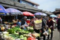 Zhongyi Market Shichang, in Lijiang Old town, traditional chinese market, Yunnan, CHINA Royalty Free Stock Photo